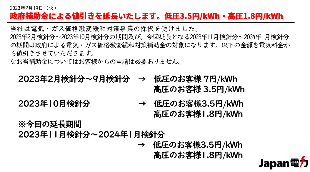 価格激変緩和事業補助金