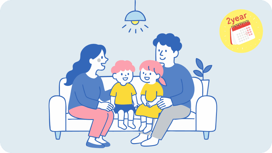 電気を使用する家族のイラスト