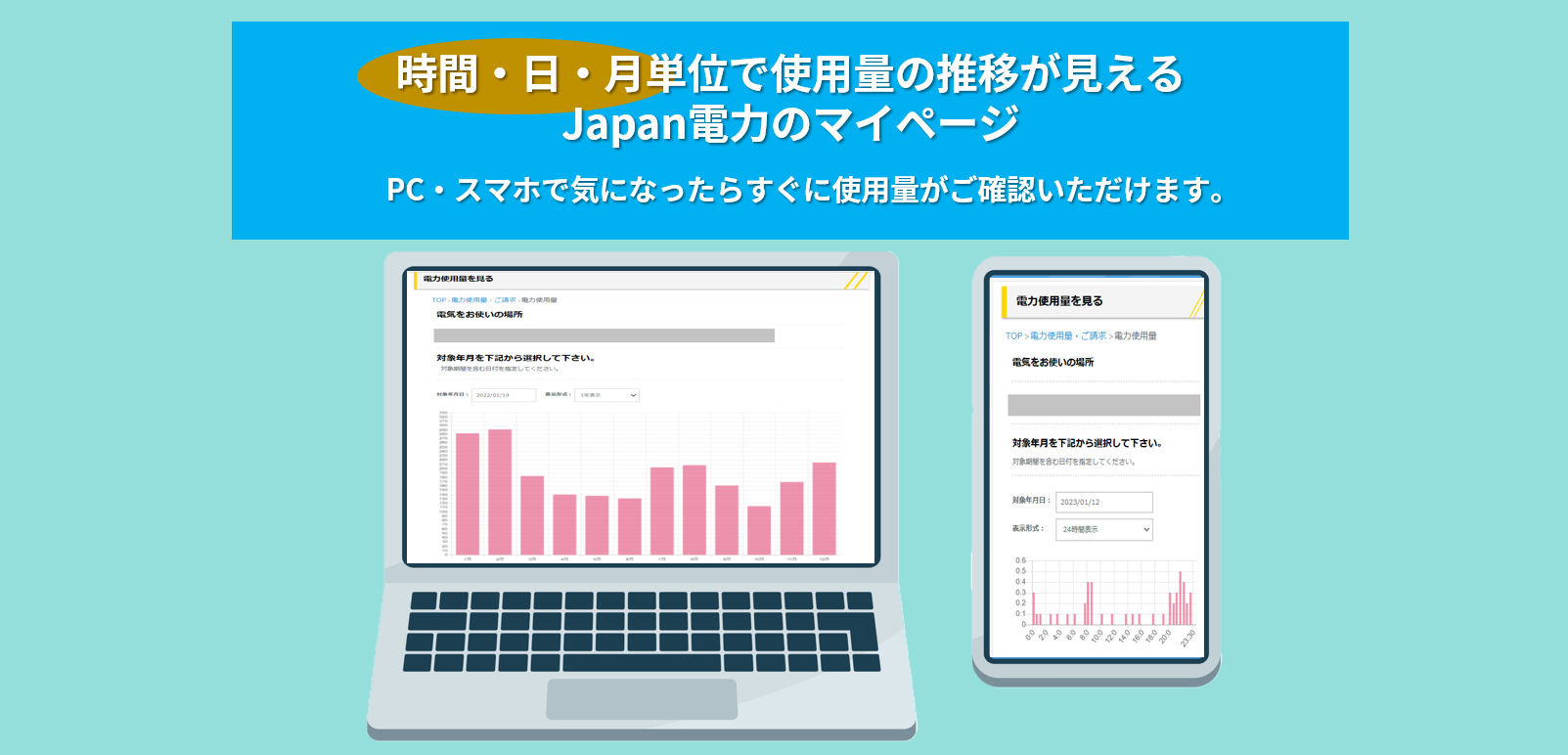 ジャパン電力のマイページは電気使用量がいつでも見れます