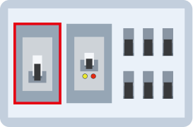 アンペアブレーカーのつまみが「入」になっていることをご確認ください。