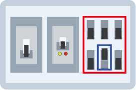 問題のある回路以外の配線用遮断器を「入」にしてください。